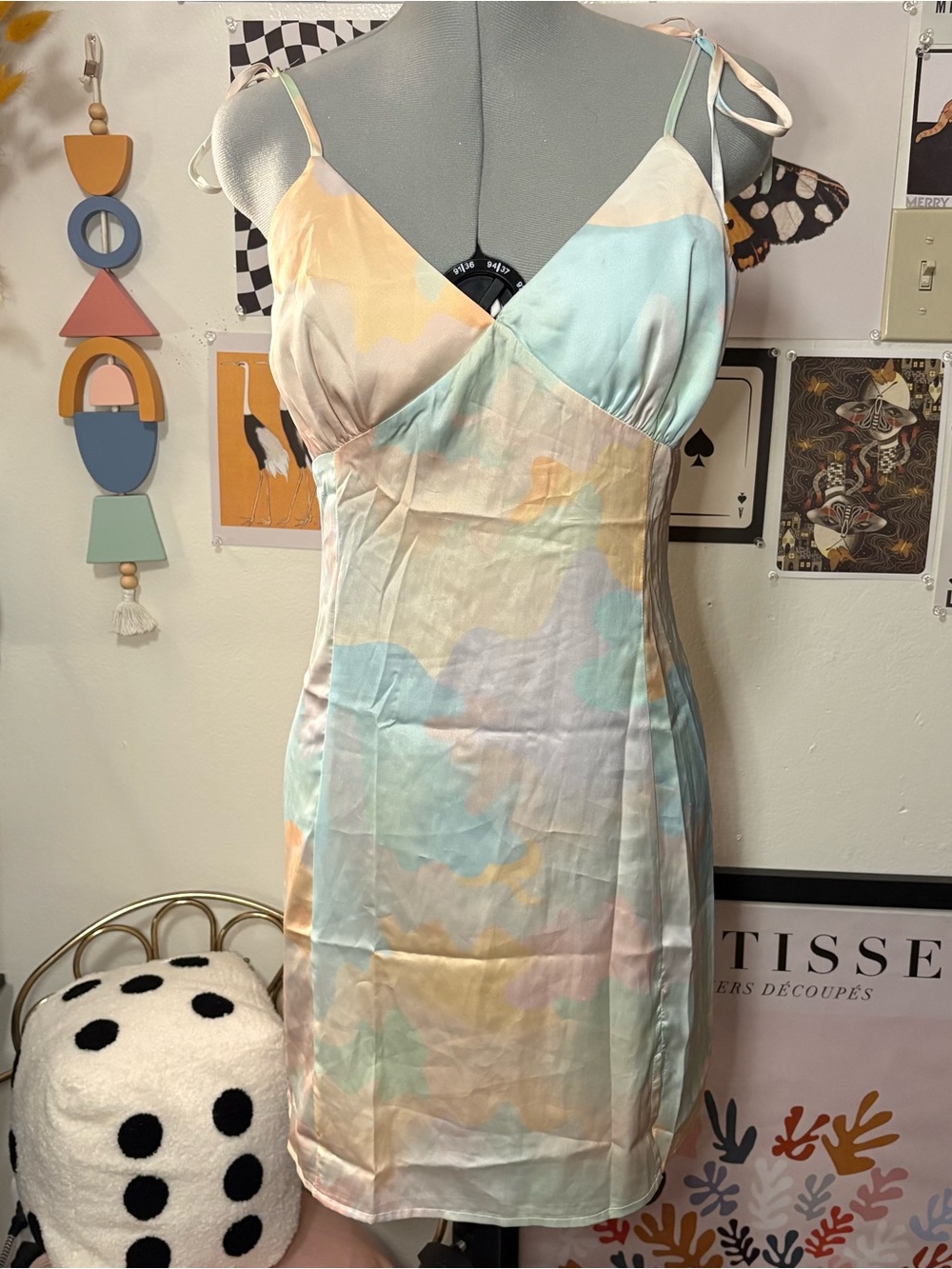 Cider Pastel Watercolor Slip Dress